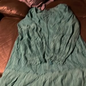 COPY - Green dress light weight cotton like material with underskirt